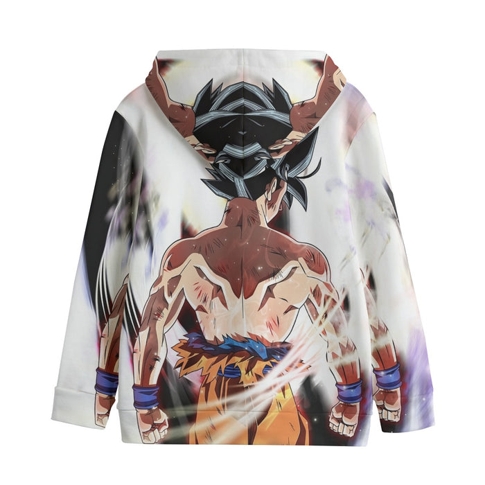 Dragon Ball Goku Damaged Battle Muscular Powerful Aura Kids' Hoodie