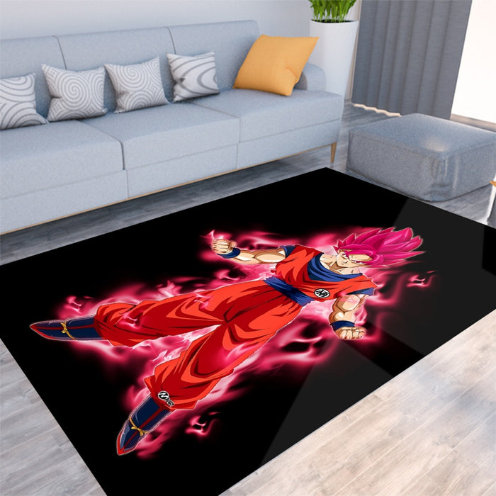 Dragon Ball Super Son Goku Red Kaioken Ultra Instinct Rug