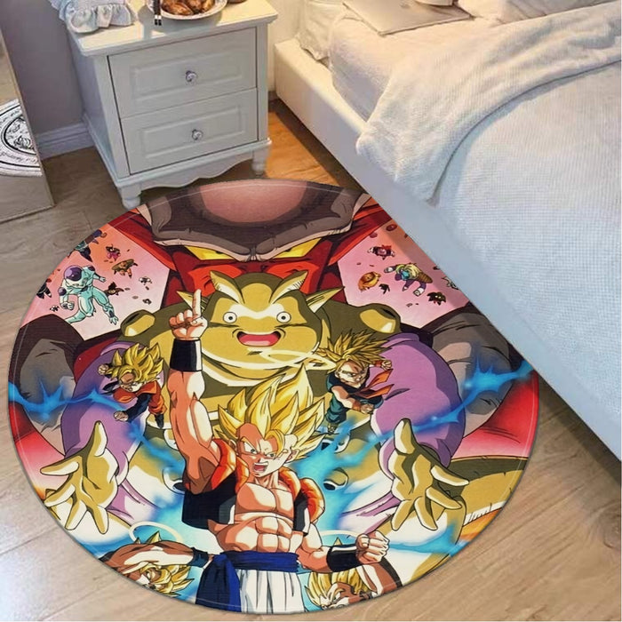 DBZ Goku Vegeta Fusion Saiyan Gogeta Colorful Design Streetwear Round Mat