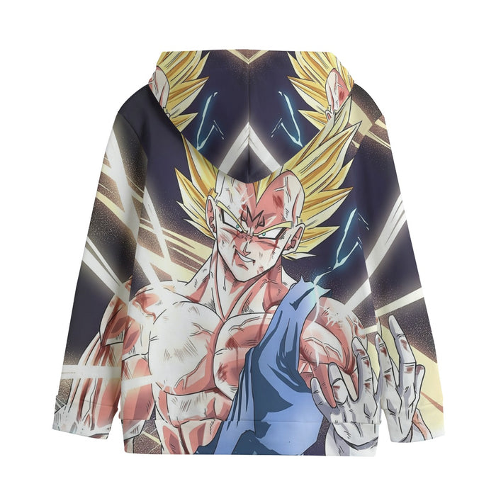 DBZ Majin Vegeta Saiyan Prince Fight Injure Manga Style Trending Kids' Hoodie