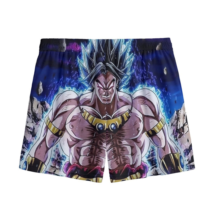 DBZ Legendary Super Saiyan Broly With Black Hair Mesh Shorts