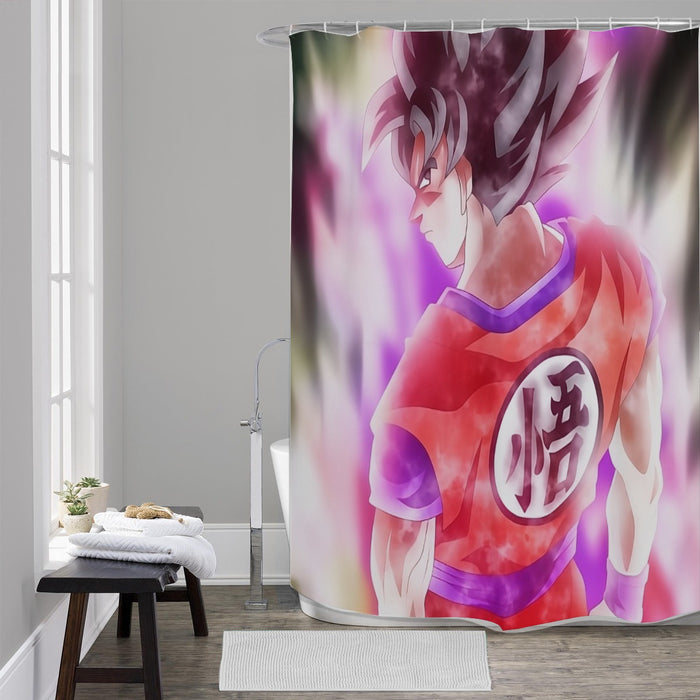 Dragon Ball Super Goku Kaioken Cool Purple Aura Casual Shower Curtain