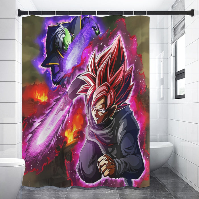 DBZ Goku Black Zamasu Super Saiyan Rose Dope Vibe Shower Curtain