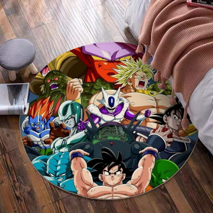 DBZ Goku Spirit Bomb Destroy Villains Cooler Broly Namek Vibrant Round Mat