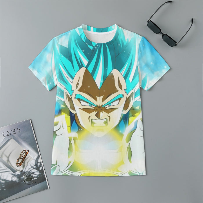 Dragon Ball Blue Vegeta Super Saiyan God Kamehameha Kids T-Shirt