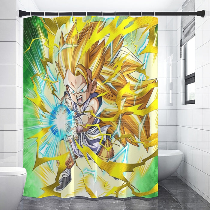 Dragon Ball Kid Goku SSJ3 Kamehameha Shower Curtain