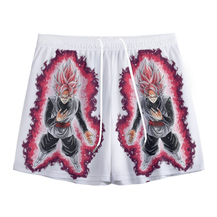 Dragon Ball Super Black Goku Rose 2 Super Saiyan Grin Mesh Shorts