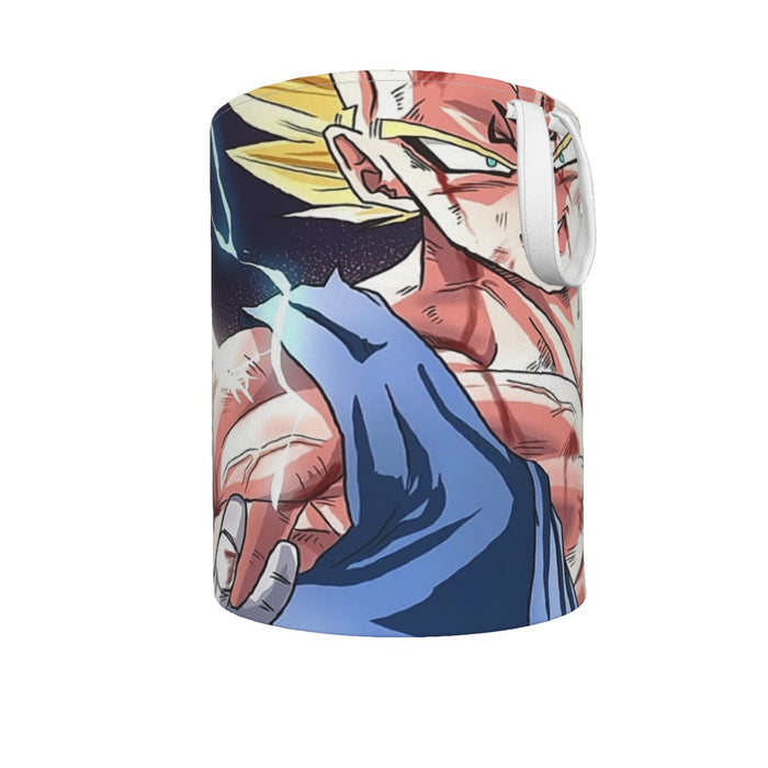 DBZ Majin Vegeta Saiyan Prince Fight Injure Manga Style Trending Laundry Basket