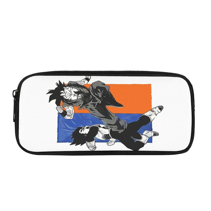 Red Goku And Blue Vegeta Fight Dragon Ball Z Pencil Bag