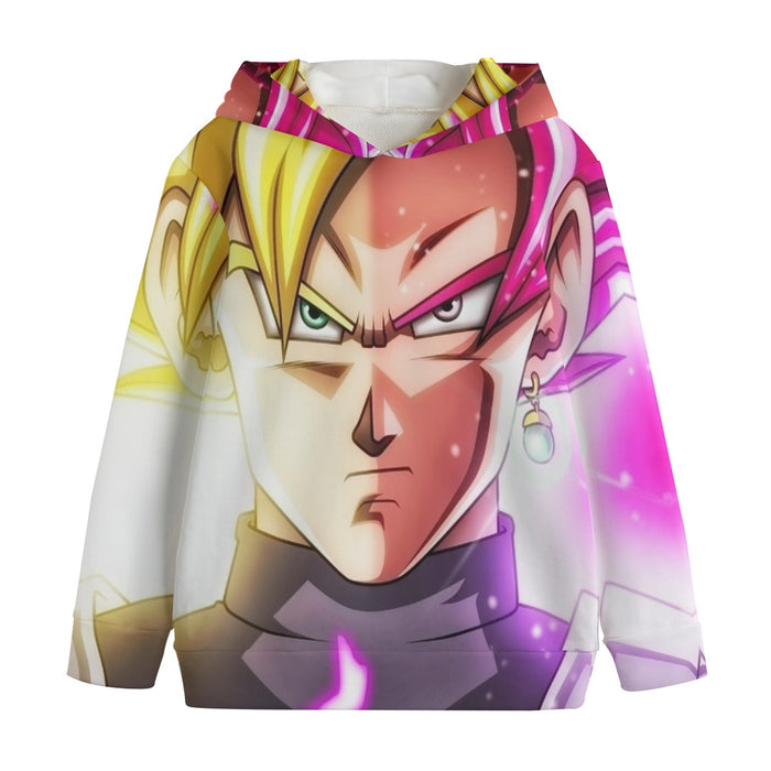 DBZ Goku God Half Rose and Golden Portrait Dope Design Kids' Hoodie