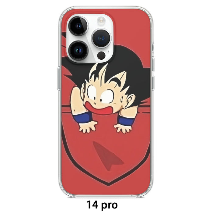 Dragon Ball Cute Goku Kid Pocket Simple Design Streetwear Iphone 14 Case