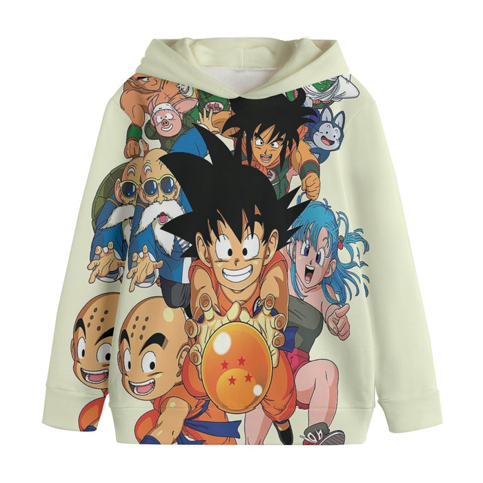 DBZ Kid Goku Master Roshi Bulma Krillin Chasing Dragon Ball Funny Kids' Hoodie