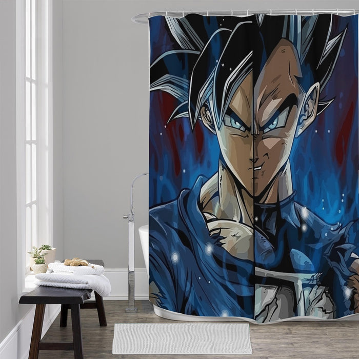 Dragon Ball Z Shirt  SSJ Goku x SSJ Vegeta Fusion Shower Curtain