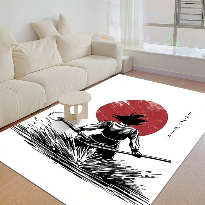 Goku With Red Moon Dragon Ball Rug