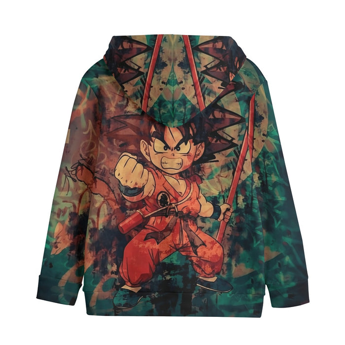 Kid Young Goku Vintage Tie Dye Painting Stylish DBZ 3D Kids' Hoodie