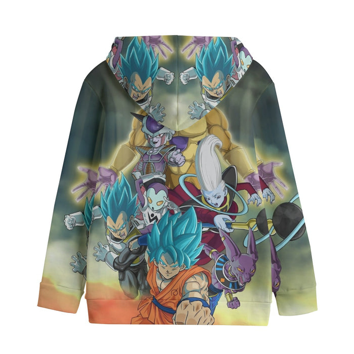 Dragon Ball Goku Vegeta Super Saiyan God Blue SSGSS Fight Villains Kids' Hoodie