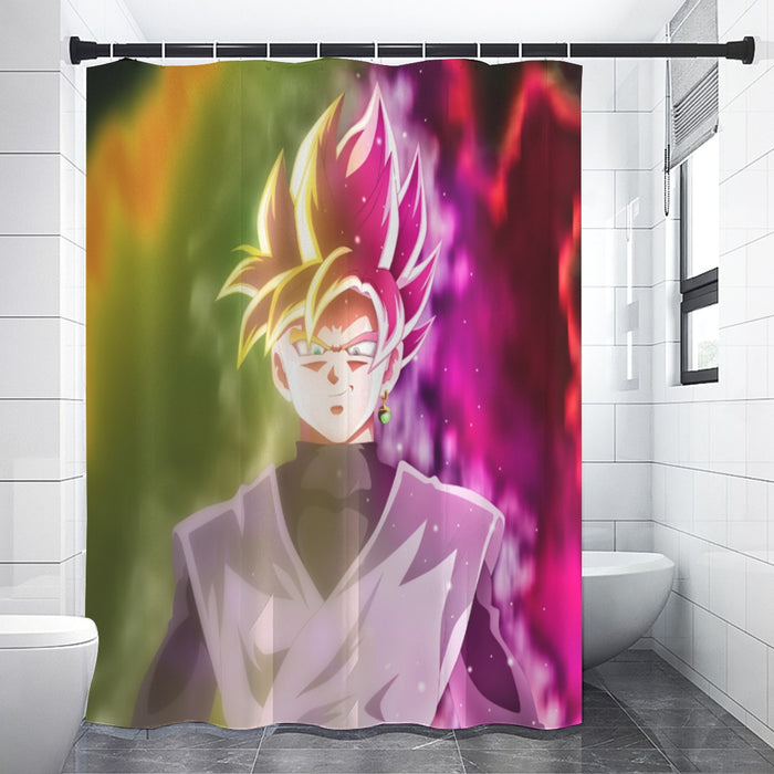 Dragon Ball Super Saiyan Black Goku Rose 2 Epic Style Shower Curtain