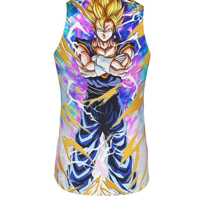 Dragon Ball Vegito Super Power Aura Thunder Earing Super Saiyan Tank Top