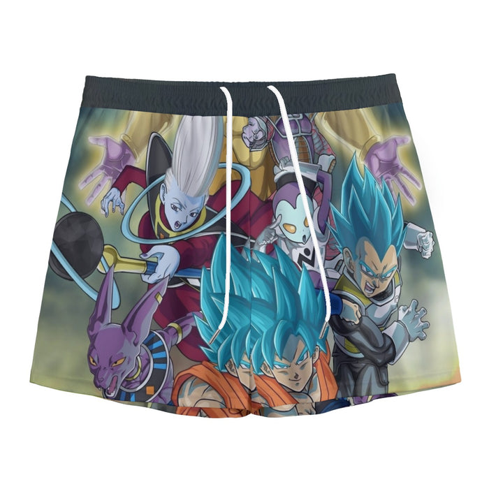 Dragon Ball Goku Vegeta Super Saiyan God Blue SSGSS Fight Villains Mesh Shorts