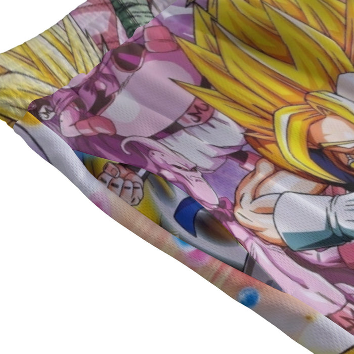 DBZ Goku Gohan Goten Super Saiyan Kamehameha Color Design  Mesh Shorts