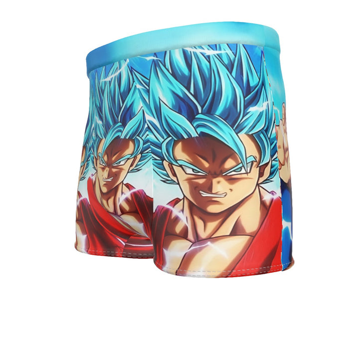 Dragon Ball Super Goku Blue Lightning SSGSS Design Men's Boxer Briefs