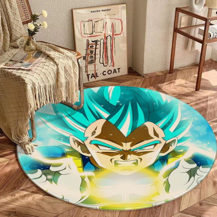 Dragon Ball Blue Vegeta Super Saiyan God Kamehameha Round Mat