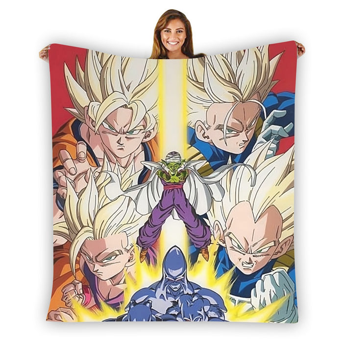 Dragon Ball Goku Vegeta Saiyan Piccolo Namekian Vibrant Design Blanket