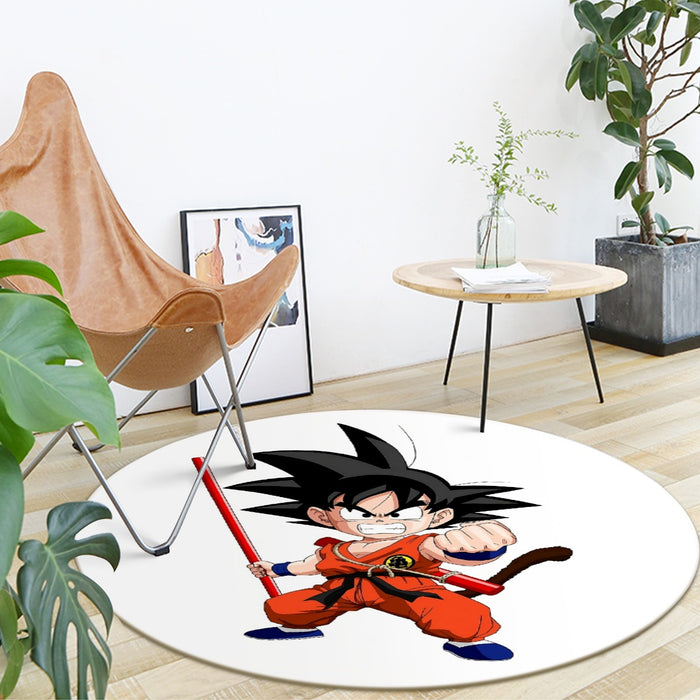 Kid Goku Fighting Dragon Ball Z Round Mat