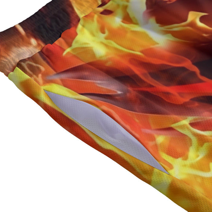 Dragon Ball Goku Super Saiyan Rose Flaming Fan Art Mesh Shorts