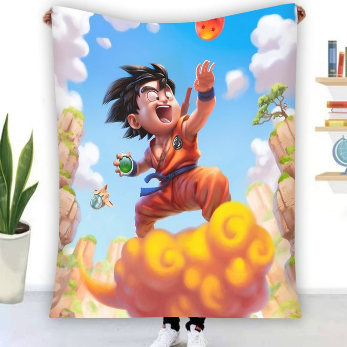 Dragon Ball Goku Kid Ride Flying Nimbus Cute Dope Streetwear Blanket