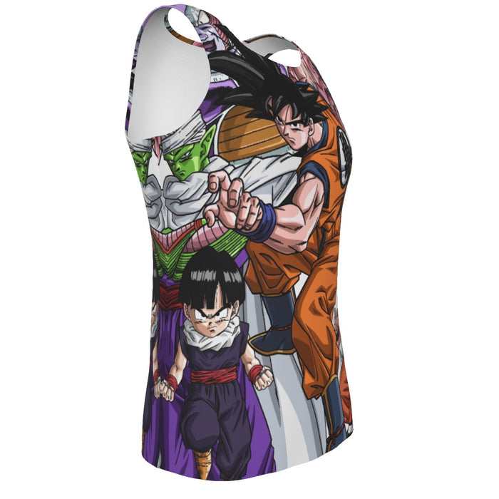 DBZ Goku Fighting Stance Gohan Piccolo Krillin Vegeta Frieza Color Tank Top