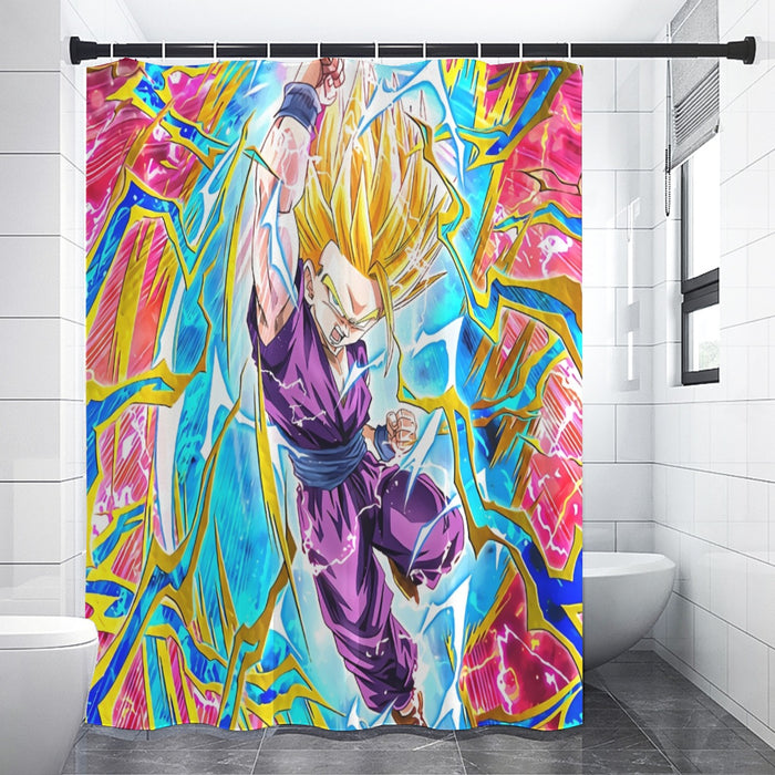 Teen Gohan Dragon Ball Full Tilt Kamehameha Super Saiyan 2 Shower Curtain