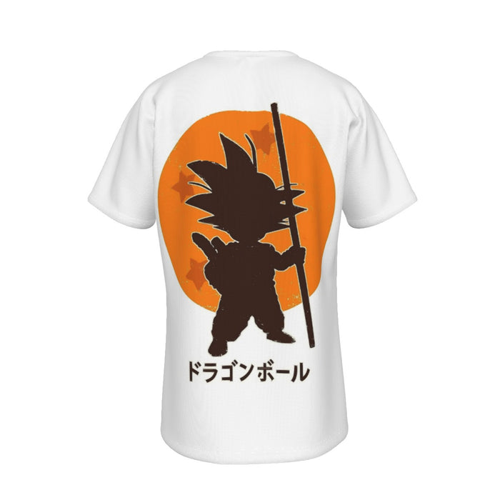 Dragon Ball Z Kid Goku Shadow Logo White Hooded T-Shirt