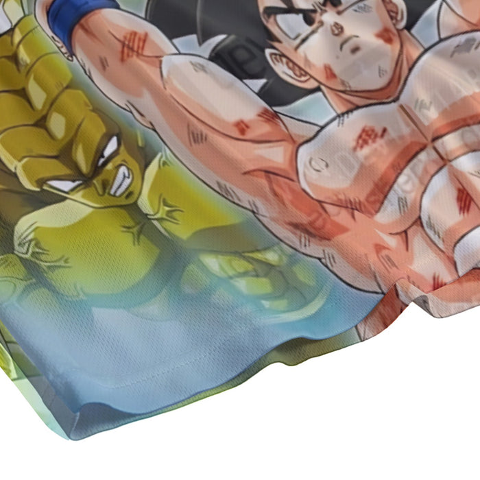 DBZ Goku Spirit Bomb Destroy Villains Cooler Broly Namek Golden Mesh Shorts