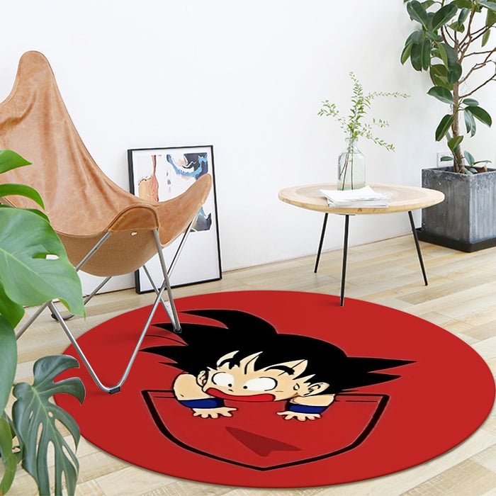 Dragon Ball Cute Goku Kid Pocket Simple Design Streetwear Round Mat