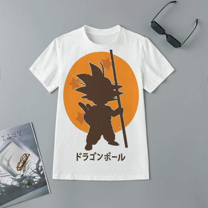 Dragon Ball Z Kid Goku Shadow Logo White Kids T-Shirt
