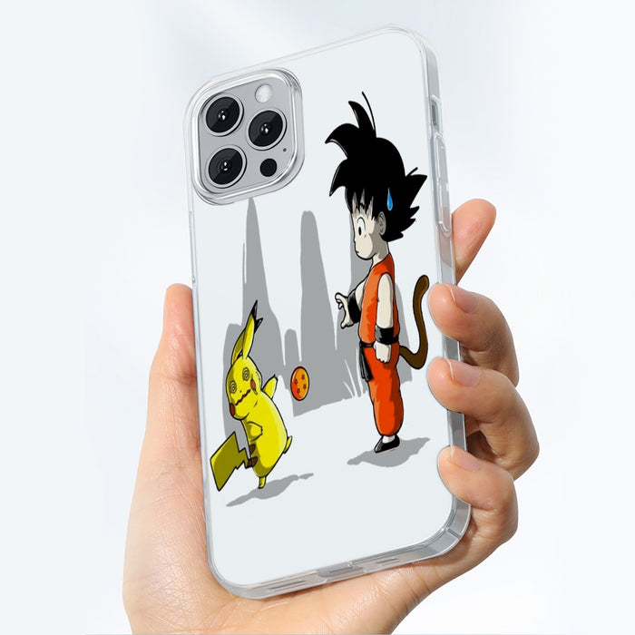 Goku Throwing A Dragon Ball At Pikachu iPhone 13 Case