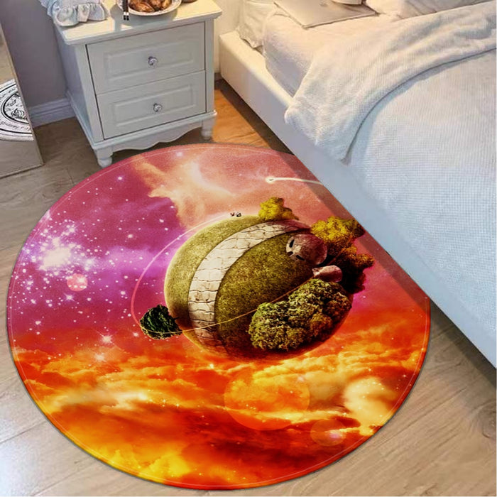 Dragon Ball Z Great King Kai Planet Cool Orange Round Mat