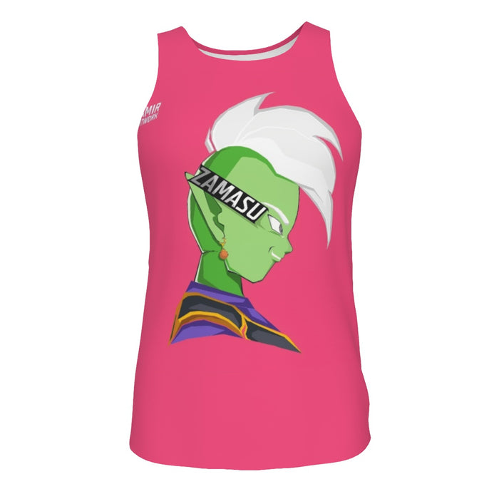 Dragon Ball Super Cool Grin Zamasu Potara Earring Pink Tank Top