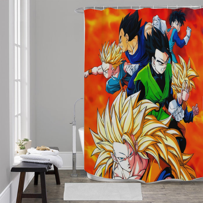 Dragon Ball Goku Super Saiyan 3 Vegeta Gohan Trending Design Shower Curtain