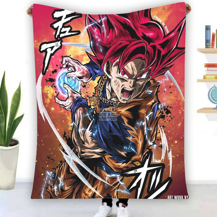 Goku Super Saiyan God Blanket