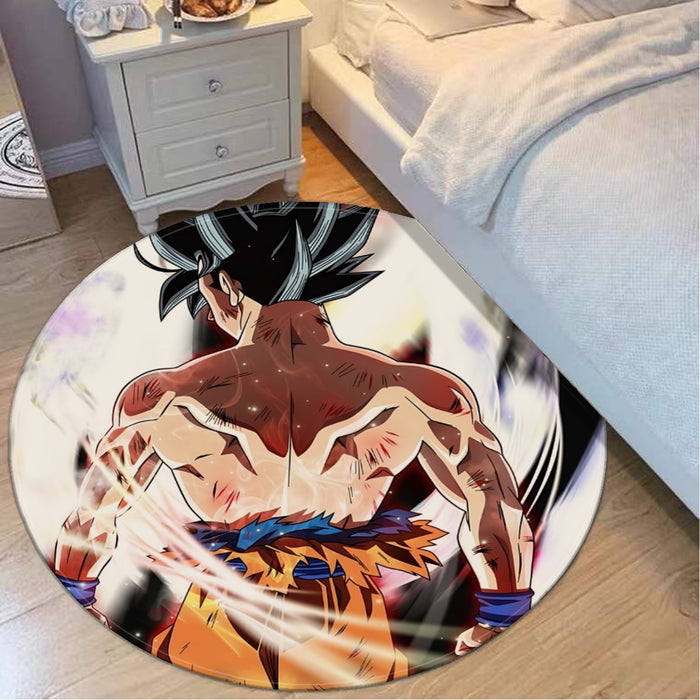 Dragon Ball Goku Damaged Battle Muscular Powerful Aura Round Mat