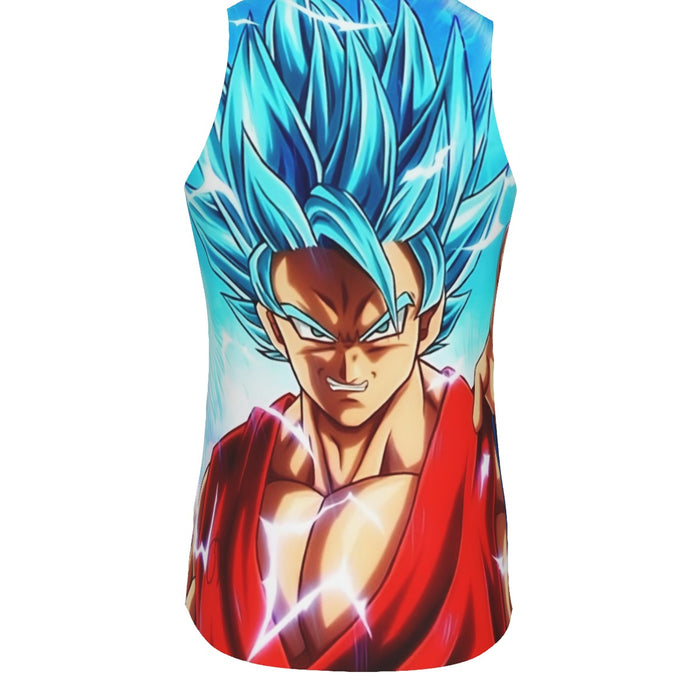 Dragon Ball Super Shirt  Goku Blue Lightning SSGSS Design Tank Top