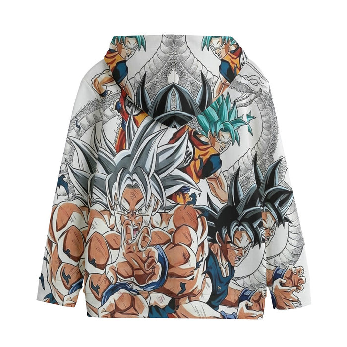 DBS Goku SSJ Transformations White God Blue Red Kaioken Ultra Instinct Kids' Hoodie