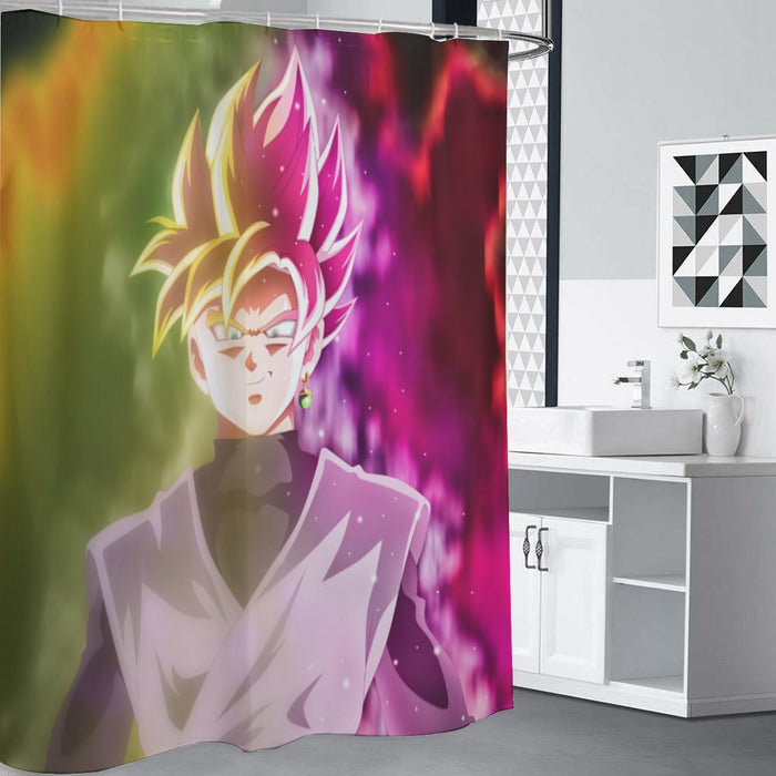 Dragon Ball Super Saiyan Black Goku Rose 2 Epic Style Shower Curtain