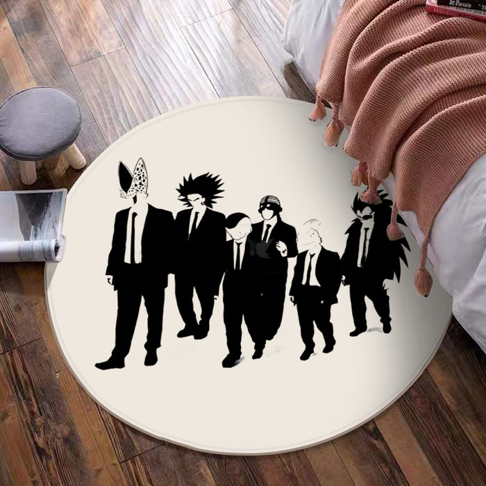 Dragon Ball Characters With Reservoir Dogs Movie Pose Round Mat