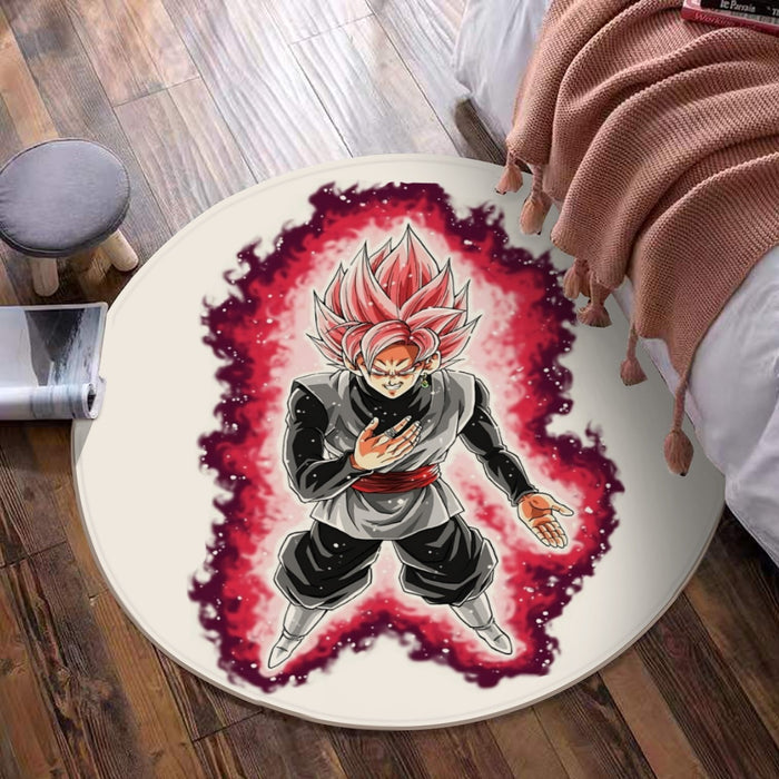 Dragon Ball Super Black Goku Rose 2 Super Saiyan Grin Round Mat