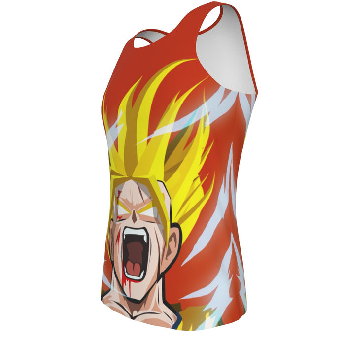 Dragon Ball Goku Super Saiyan Angry Scream Hand Drawing Design Tank Top