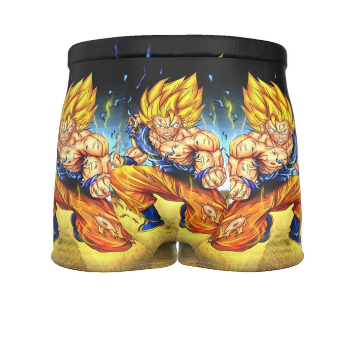 DBZ Goku Super Saiyan Thunder Power Damage Fight Cool Design Men's Boxer Briefs