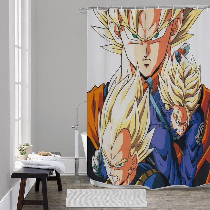 Dragon Ball Goku Vegeta Trunks Super Saiyan Power Heroes Cool Trending Design Shower Curtain